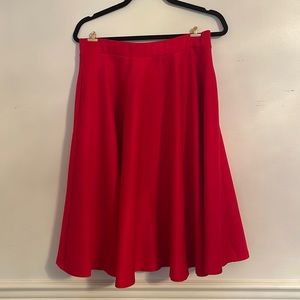 ASOS Red Scuba Midi Skirt